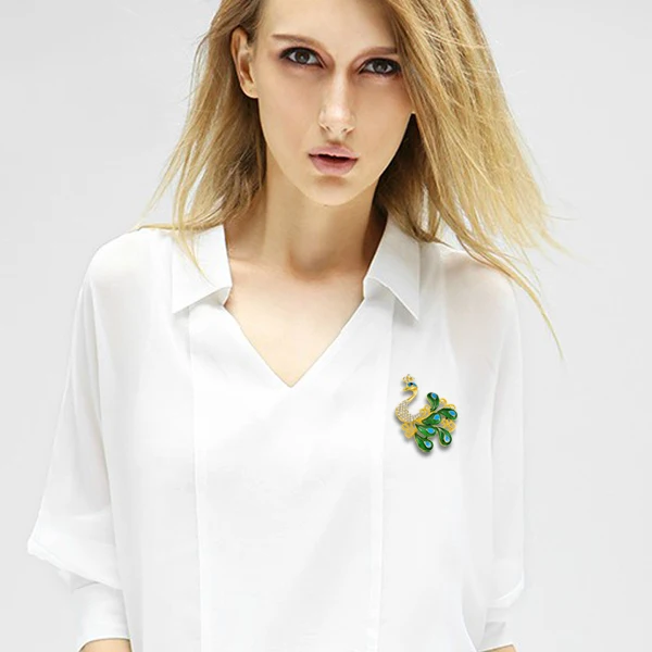 MZC модные ювелирные изделия Кристалл Стразы броши булавка сплав павлин брошь