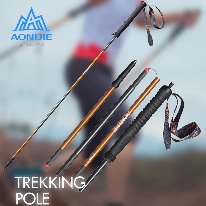 AONIJIE 2 шт M-Pole складные треккинговые палки из углеродного волокна сверхлегкий Быстрый замок трость для пеших прогулок Беговая палка для ходьбы