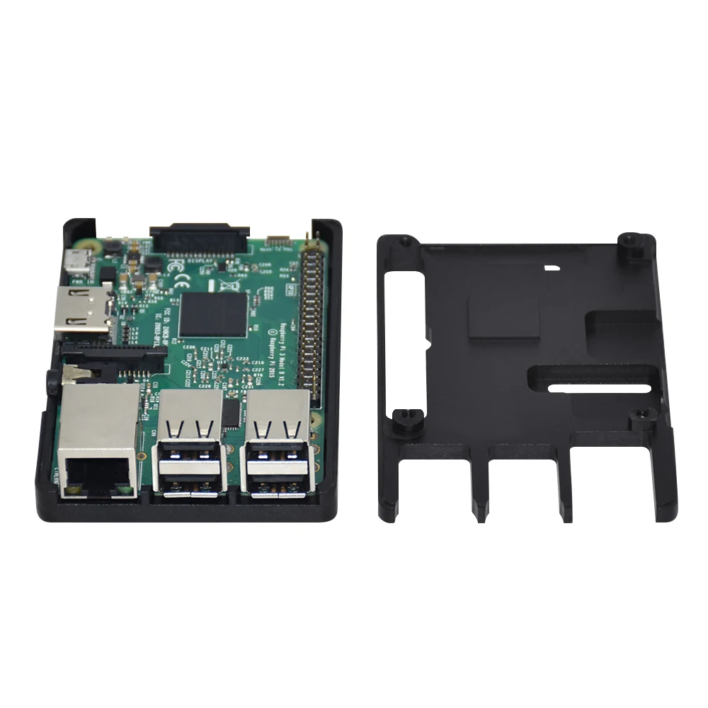 

Защитный чехол KKMOON из АБС-пластика, корпус, корпус для Raspberry Pi 3 / Pi 2 / Pi 1B + серебристый/черный