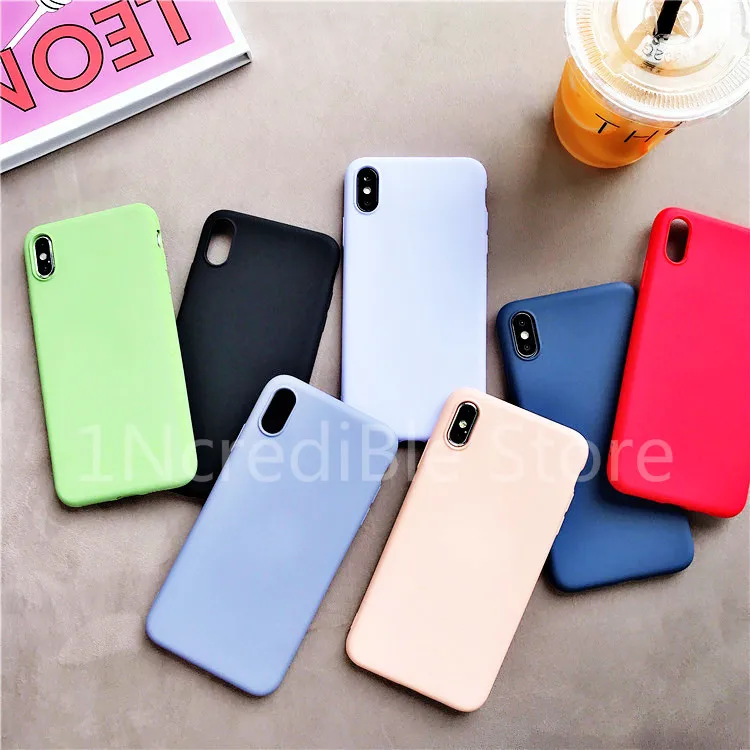 Роскошные мягкие Матовые чехлы карамельных цветов для IPhone 7 Plus 8 6 6s X XS Max XR 5 5s SE