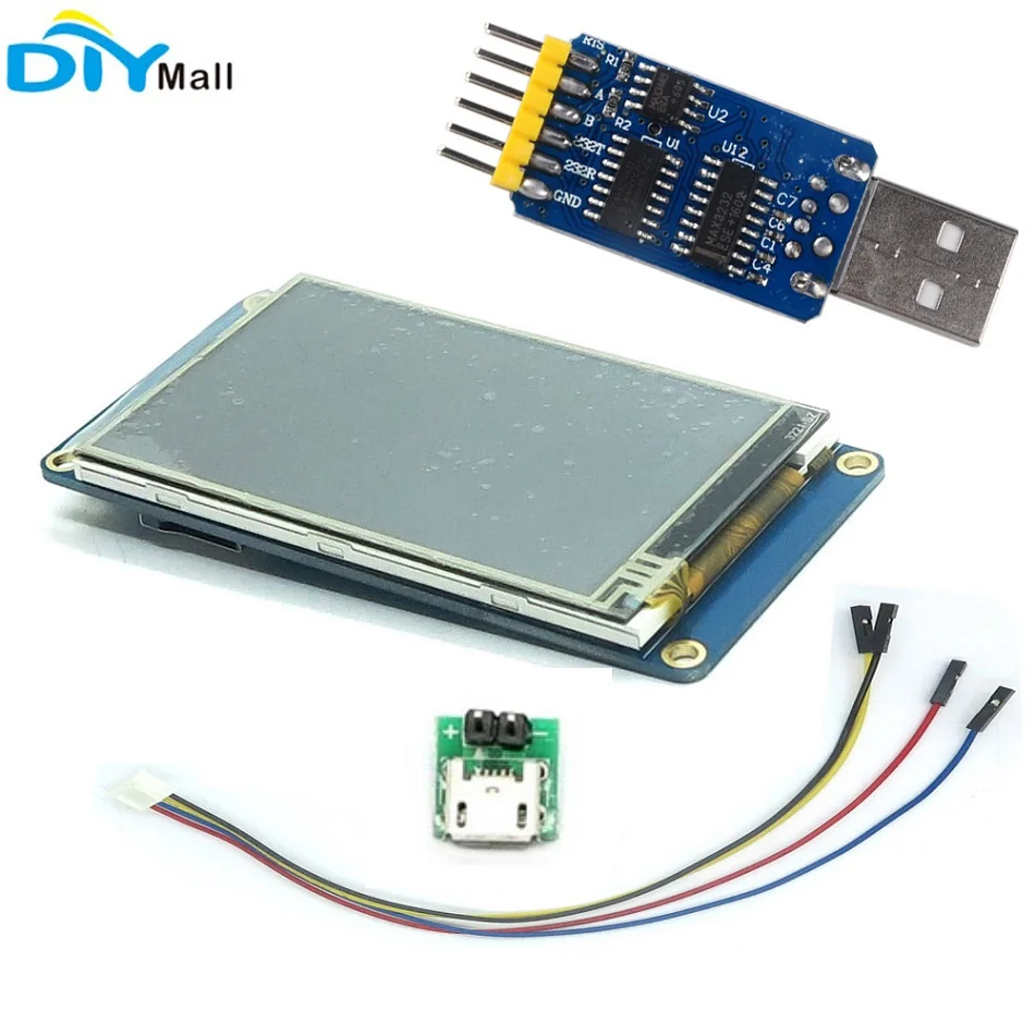 2," 2,8" 3," 3,5" 4," 5,0" 7," Nextion базовый резистивный сенсорный дисплей HMI+ CP2102 серийный модуль для Arduino RPi - Комплект: 2.8 inch