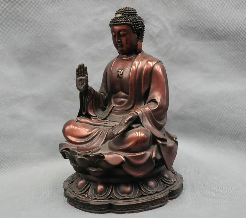 ^ # 10 '' китай буддизм шакьямуни будды бронзовая статуя |