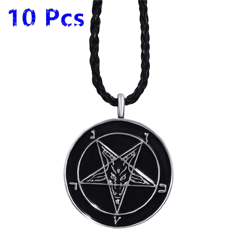 Оптовая продажа 10 шт. мужские подвески для мальчиков WLP283 в виде козы пентаграммы