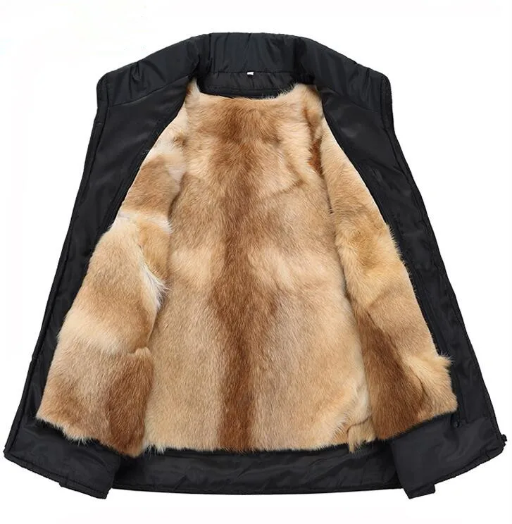 dog fur lining Осенняя и зимняя мужская уличная утолщенная теплая куртка из натурального меха, мужской шерстяной меховой теплый жилет TB049 - Цвет: dog fur lining