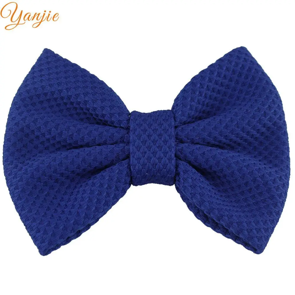 royal blue 12 шт/лот " Девушки Бутик Аксессуары для волос Мода Твердые ручной работы хлопок бант для волос с зажимом для детей аксессуары для волос - Цвет: royal blue