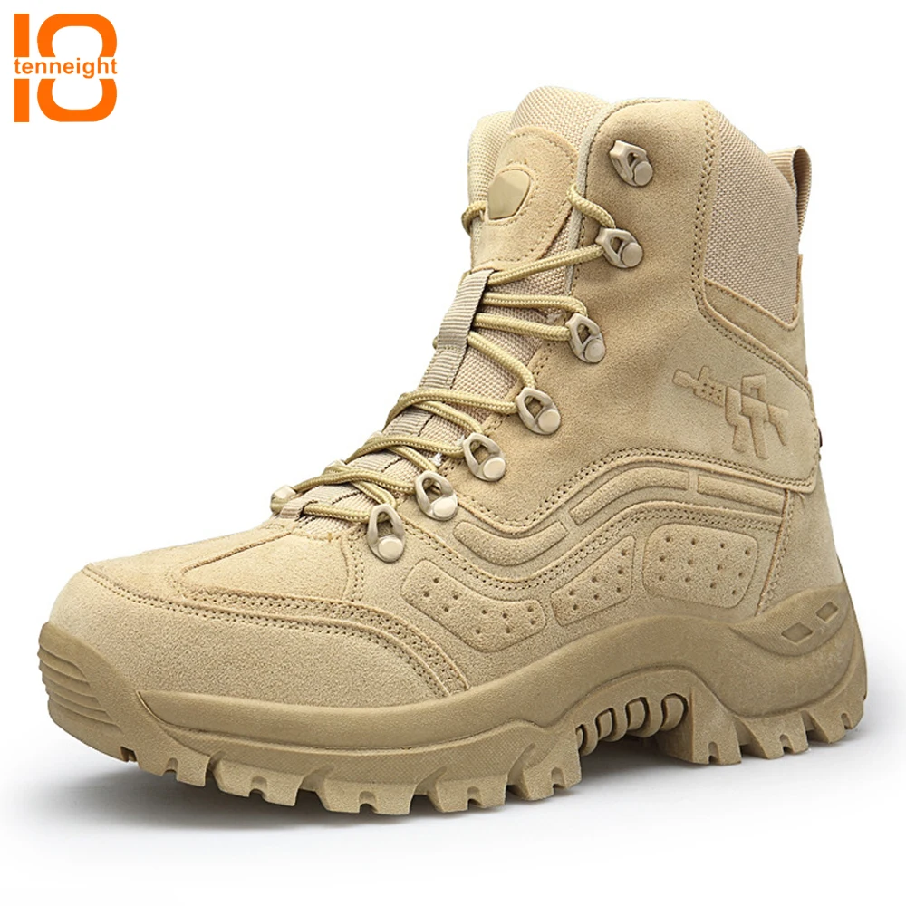 

TENNEIGHT Hiking Climbing Shoes Men Special Force Tactical Boots Breathable Waterproof Combat Army Boots Sports Sneakers men
