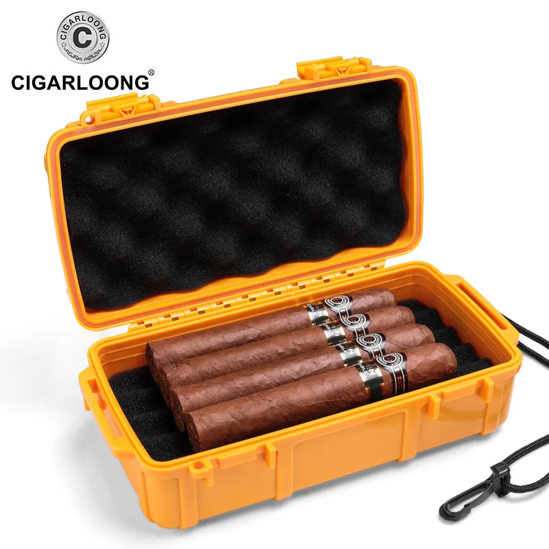 CIGARLOONG новая желтая коробка для сигар COHIBA увлажняющая портативная влагостойкая