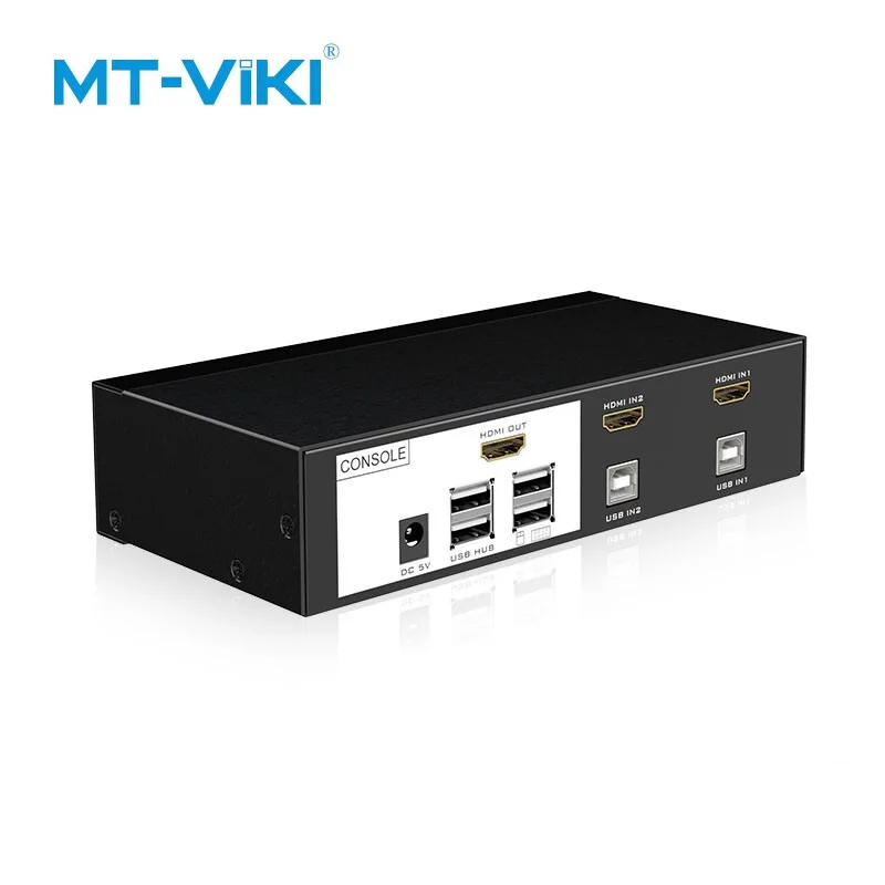 Mt-viki 2 порта HDMI KVM переключатель с аудио Авто горячий ключ Переключение USB