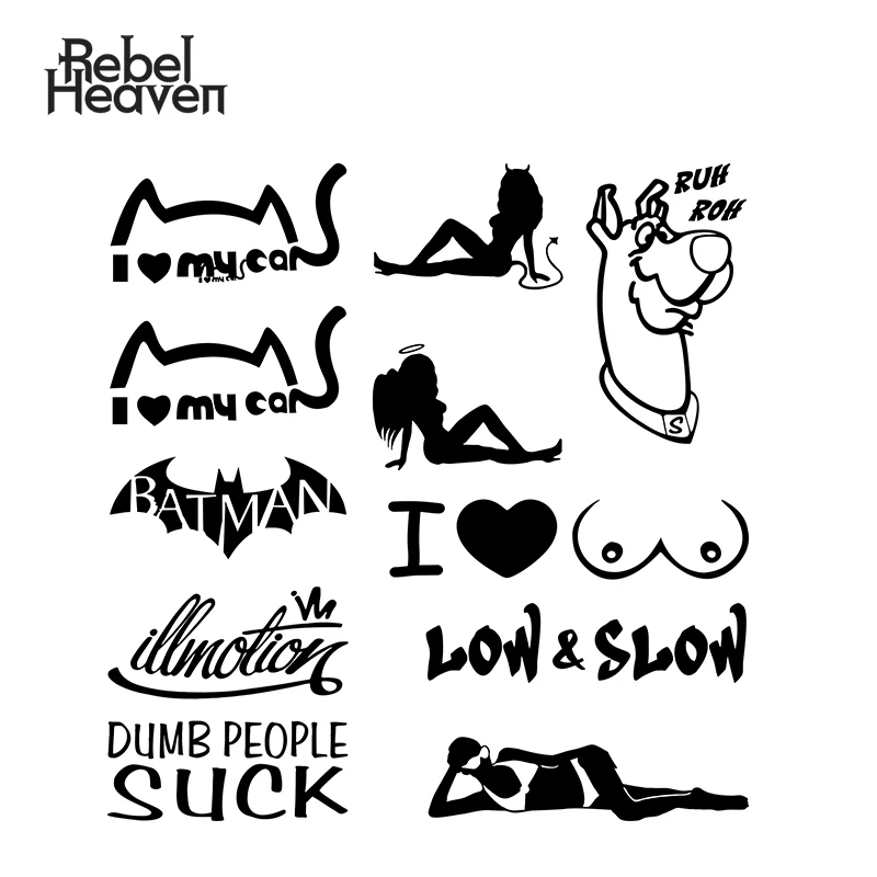 Стильная забавная наклейка для автомобиля Rebel Heaven JDM I Love My Cat ANGEL DEVIL Сексуальная