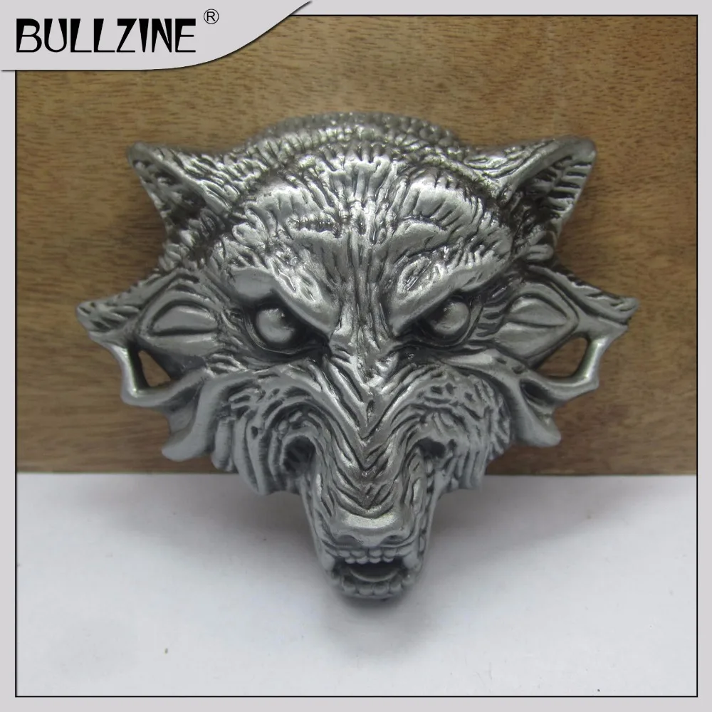 Пряжка для ремня Bullzine heavy wolf с отделкой из оловянного FP 03568 подходит шириной 4 см|belt