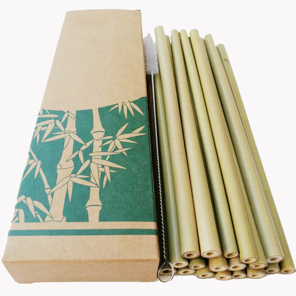 

Useful 10pcs/set Bamboo Drinking Straws Reusable Eco-Friendly Party Kitchen with Clean Brush for Drop Shipping wholesale