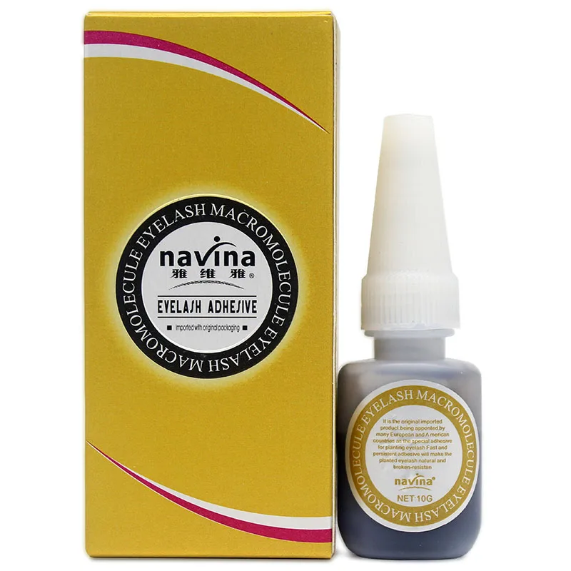 Navina, 10 г, клей для наращивания ресниц без запаха, профессиональный макияж, клей, макромолекула, индивидуальный клей для ресниц, черный