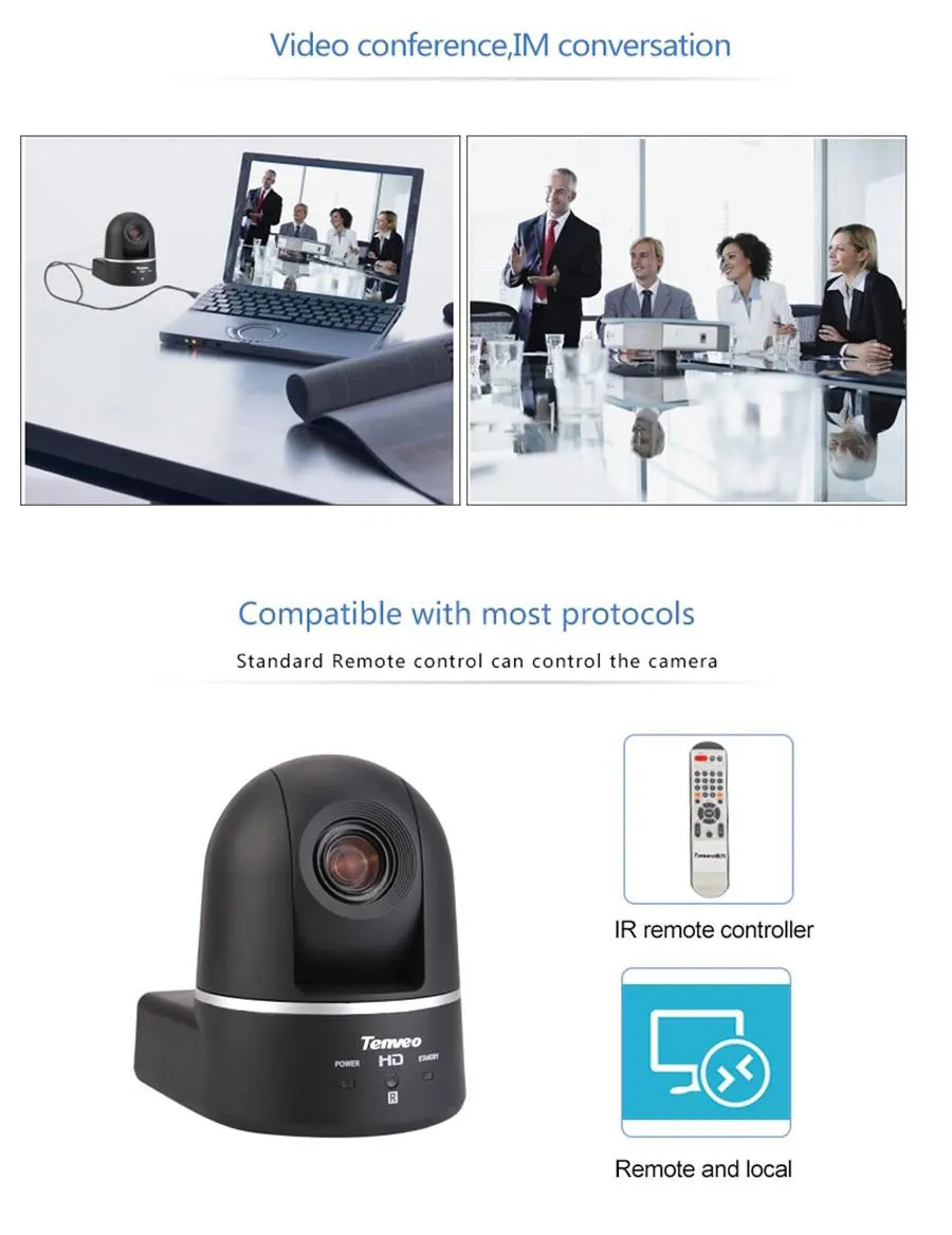 Tenveo HD9620B 20x оптический зум видео конференц-Камера HD1080p PTZ SDI камера USB 3,0 HD-SDI 2 выхода для проектора VOIP телефон