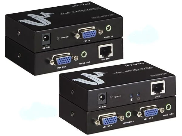 1 пара VGA удлинитель + аудио усилитель сигнала по ethernet RJ-45 для расширения 200 м |