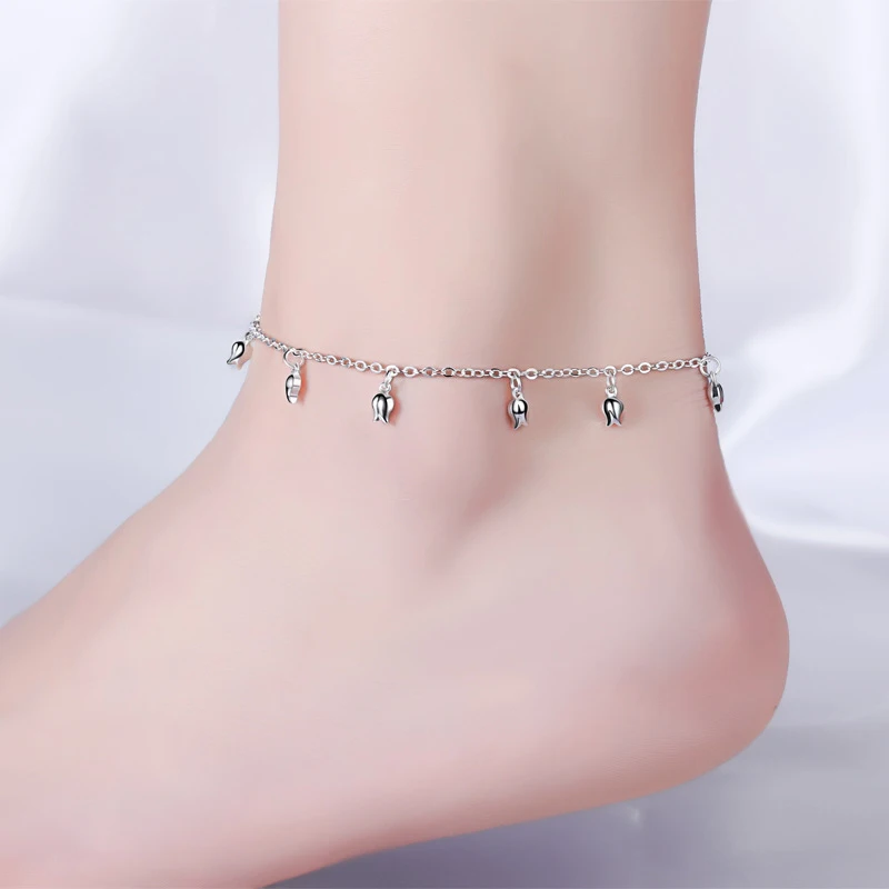 

Rose Flowers Anklet Korean Version Simple Fashion Female Rose Anklet Accessories Wholesale Trade Ornaments
