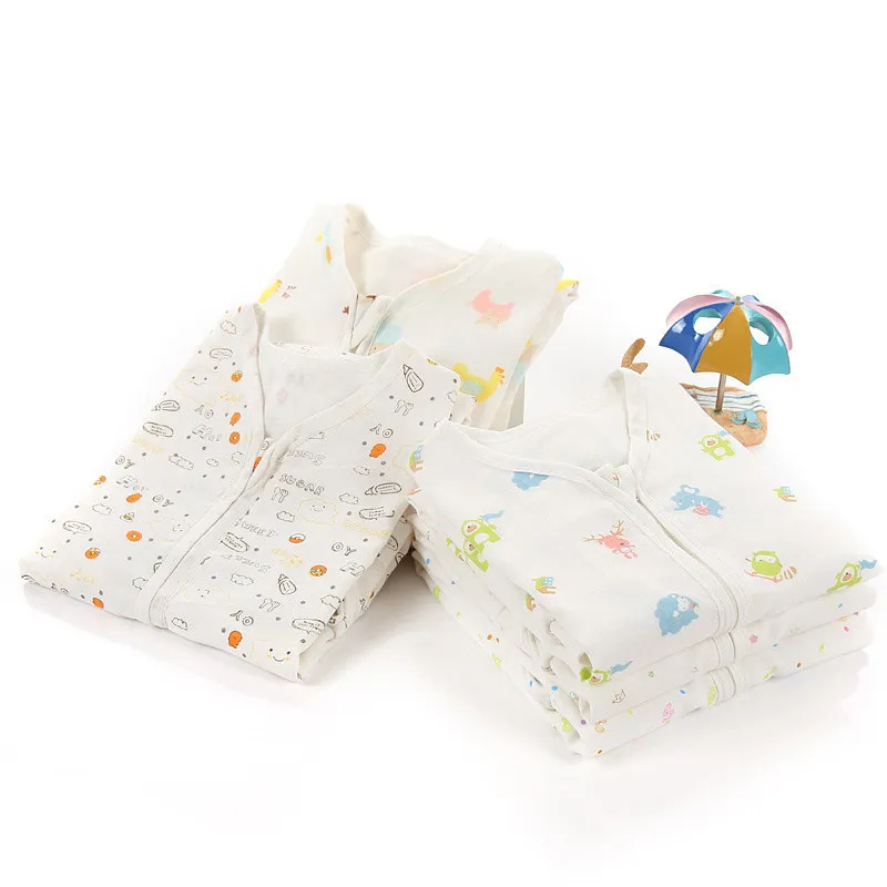 Марлевый хлопковый спальный мешок для новорожденных Летний 2 размера детский на