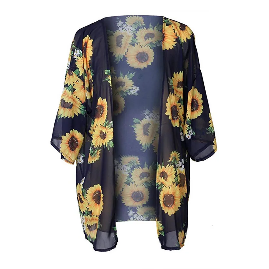 SAGACE Женская ветровка женские пляжные топы принт купальник кардиган бикини