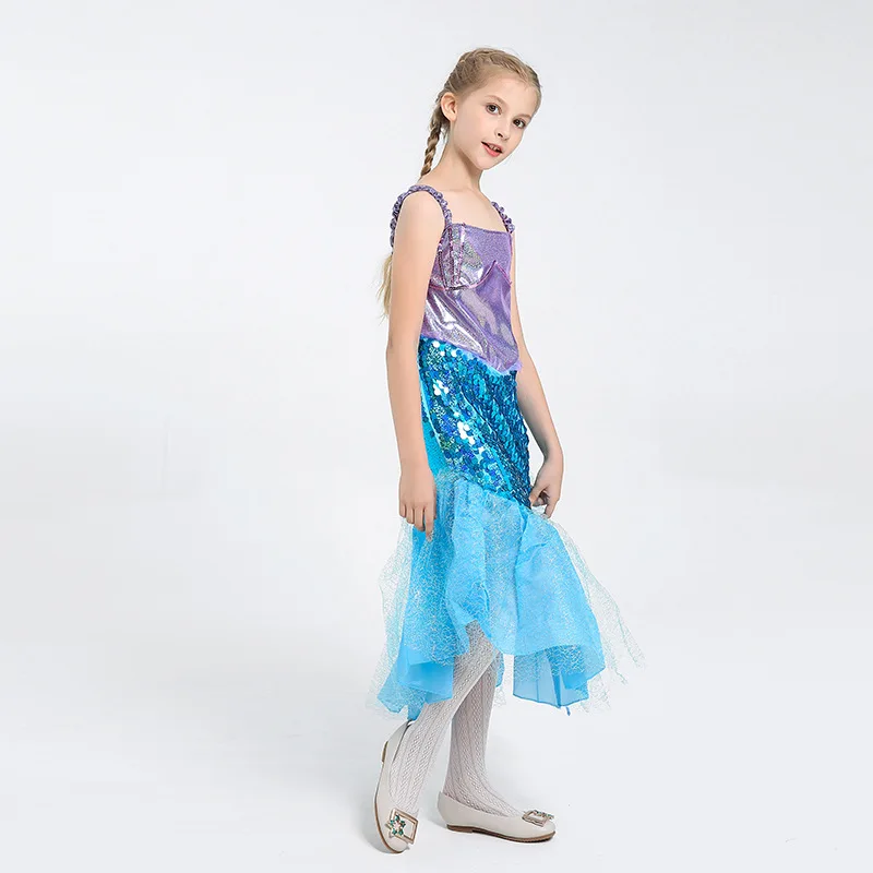 

KIGUCOS Anime Mermaid Princess Dress Summer Girl Dress Halloween Party Costumes Girl Kid Costuemes