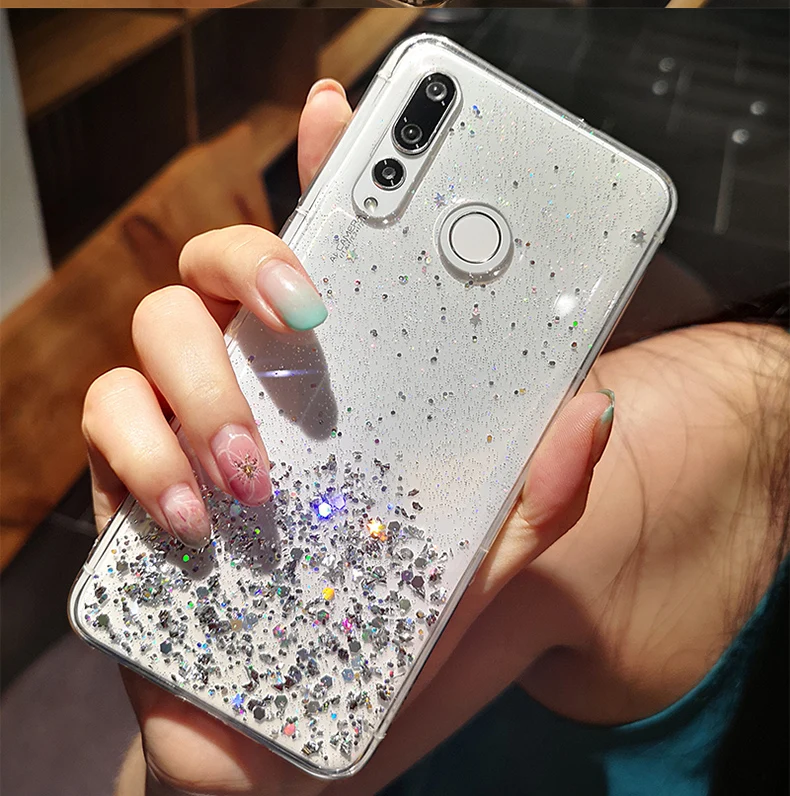 Прозрачный принципиально для huawei Honor 20 чехол силиконовый мягкий блеск TPU звезды