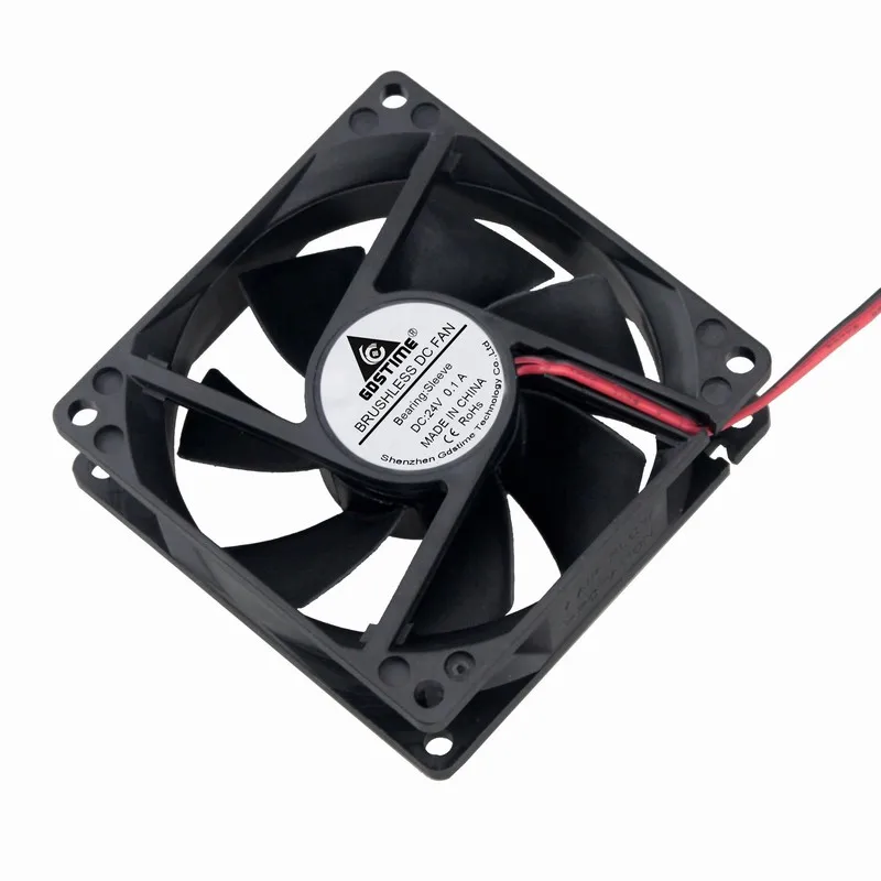 2 шт. Gdstime 80x80x25 мм DC 24 В бесщеточный двигатель кулер PC cpu VGA вентилятор охлаждения 8 см 80 мм x 25 мм 8025