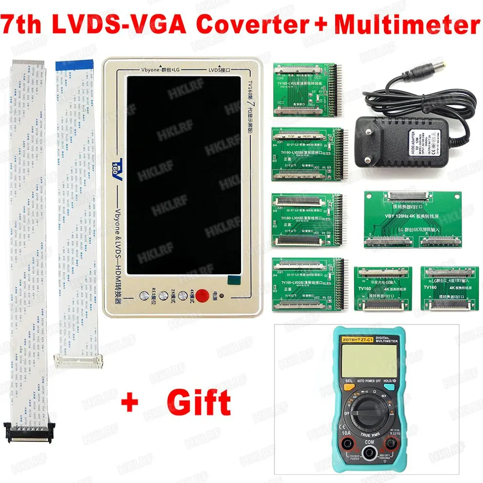 TV160-Multimeter Новейший тестер для материнской платы TV160, инструменты 7-го поколения Vbyone& LVDS-to-HDMI Plus, Подарочный мультиметр - Цвет: TV160-Multimeter