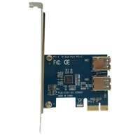 2 slots pci e 1 to 2 pci express 16x slot external riser card adapter board pcie port multiplier card for bitcoin mining machine