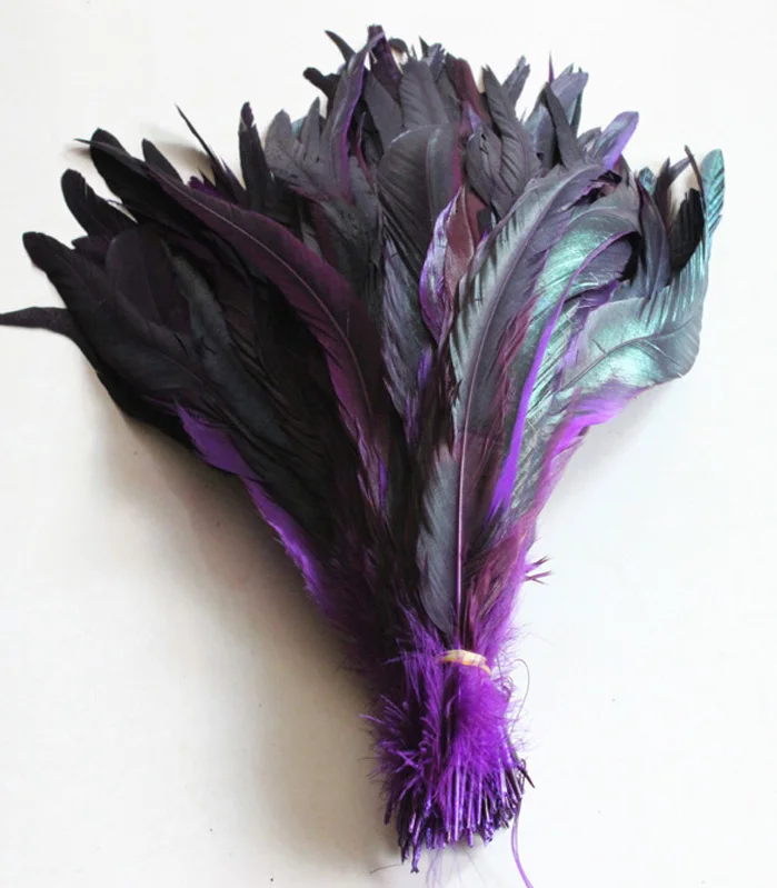 

Manufacturers selling 100 PCS beautifu purple rooster tail feathers 12-14 inches /30-35 cm