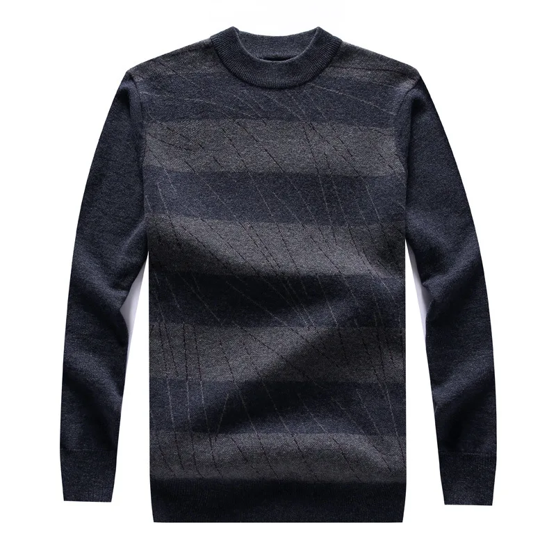 

New 100%wool Sweater Autumn Winter Men Dad Dressed Casual Bottom Tide O-neck Pullovers comfortable high quality size S-XL2XL3XL