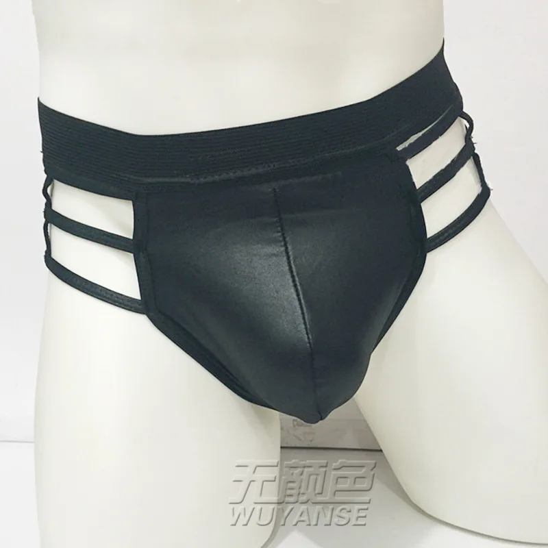 Сексуальное гей мужское экзотическое нижнее белье из искусственной кожи