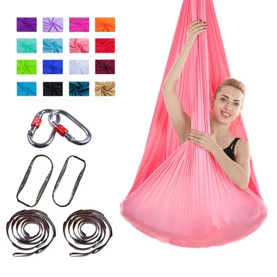 

Premium Silk Fabric Flying Aerial Yoga Hammock Set For Sale