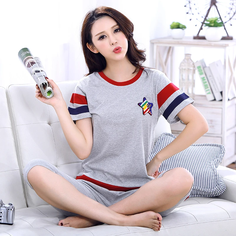 Высокое качество Лето хлопок пара пижамы для мужчин/женщин Pijama Femme Mujer женские пижамные комплекты модные пижамы для отдыха подарок