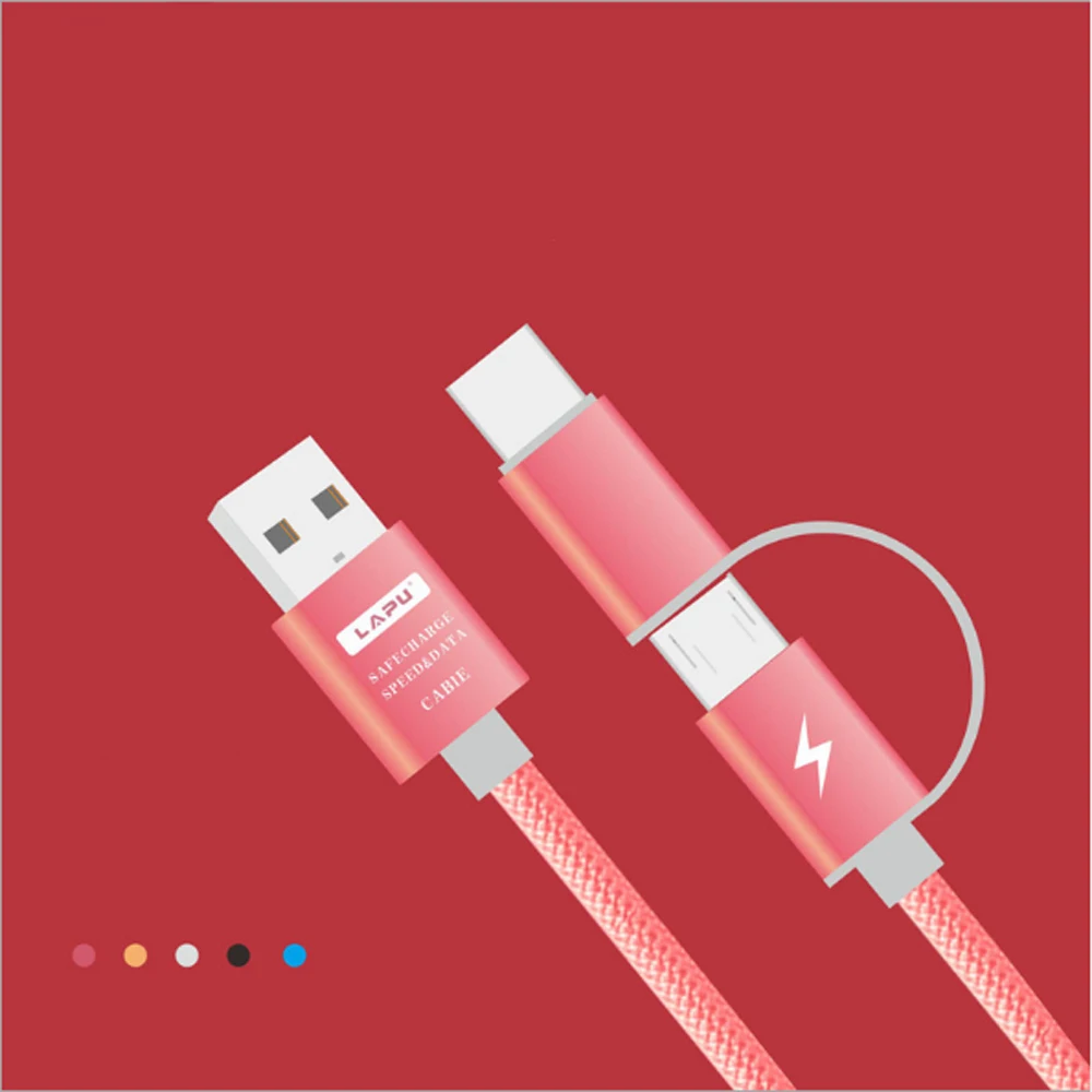 2 в 1 Micro USB кабель зарядное устройство нейлоновый для передачи данных зарядный Iph