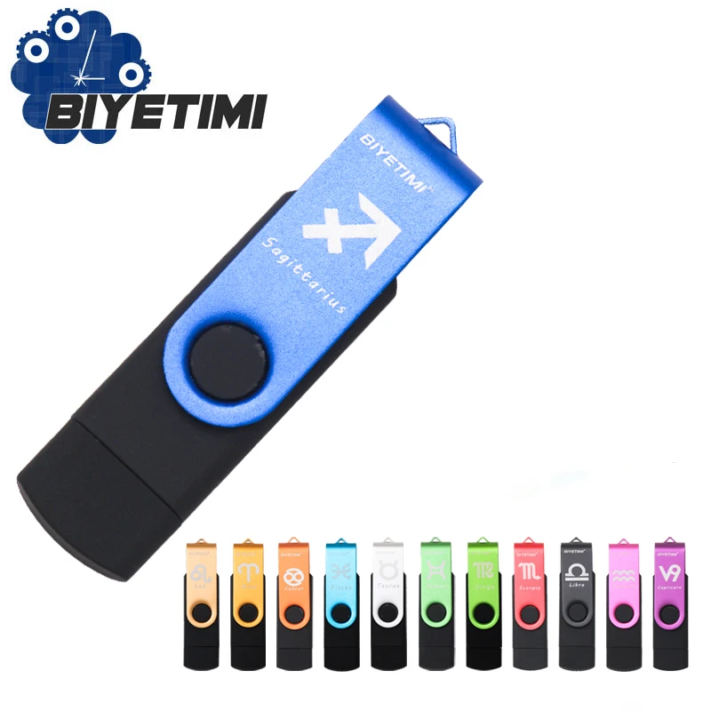 Biyetimi 12 созвездий OTG USB флеш накопитель 2 0 карта памяти Металлический 32 Гб