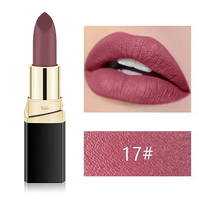 17 MISS ROSE Lipstick Matte Waterproof Make Up Long Lasting Lip Stick 42 Colors Easy To Wear Lipstick Lips Makeup Mate Lipstick - Цвет: 17