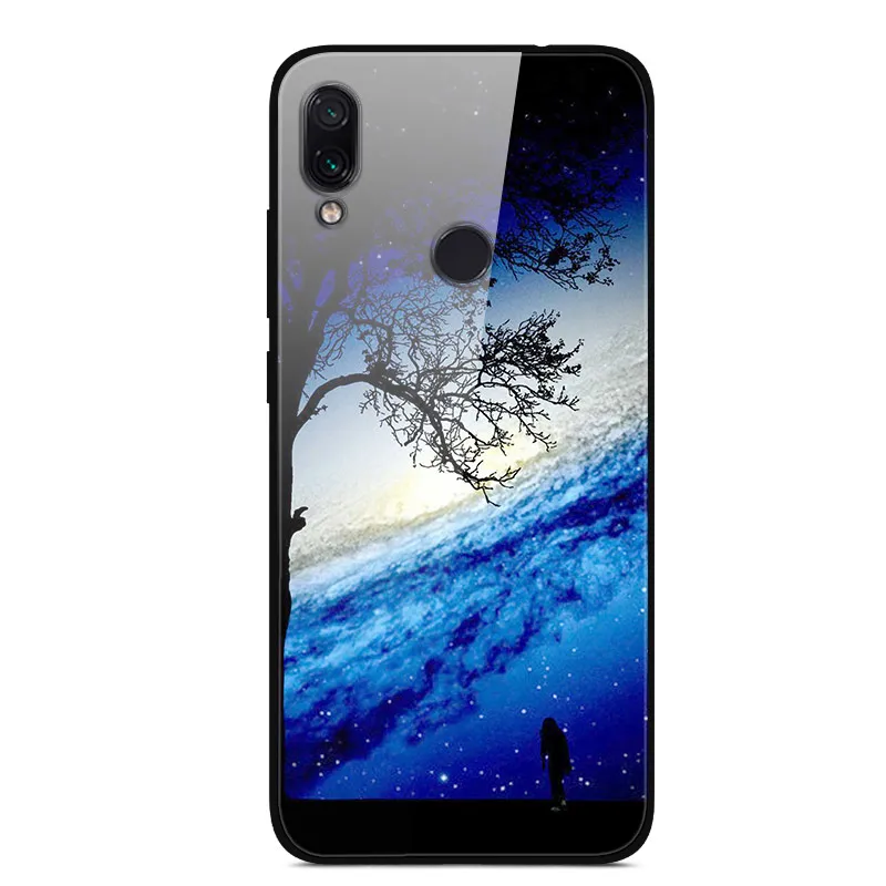 Чехол из закаленного стекла для Xiaomi Redmi 7, чехол с изображением планеты космоса, стеклянный чехол для задней панели, чехол для Xiaomi Redmi 7, чехол для Redmi 7, Redmi7, 6,26 дюйма - Цвет: 14