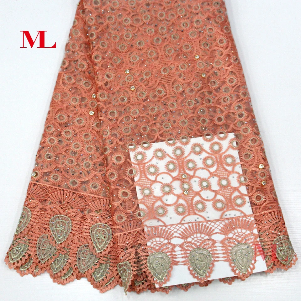 M &amp L 5yds в нигерийском стиле Высокое качество Африканский кружевной ткани