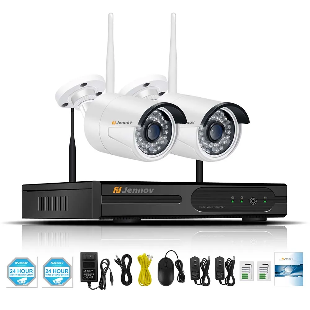 2 Pieces Cameras Jennov система камер домашней безопасности беспроводная 4CH 2MP CCVT наружная Wifi камера 1080P система безопасности комплект видеонаблюдения Onvif - Цвет: 2 Pieces Cameras