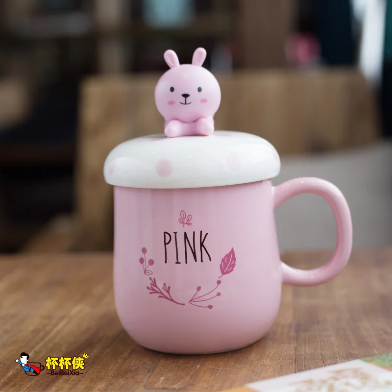 Оригинальная Милая 3d кружка с медведем и кроликом из мультфильма керамическая