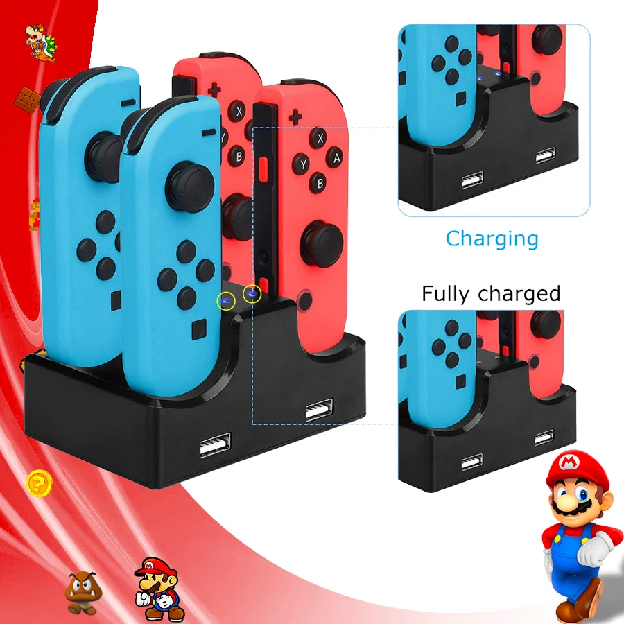 4 в 1 дорожный переключатель Joy con зарядное устройство Подставка зарядная док