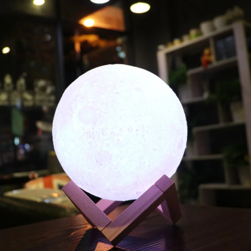

3D Print Moonlight USB Charging Double/Three/Sixteen Color Touch Control Bedroom Festival Adjustable Nightlight Decoration Gift