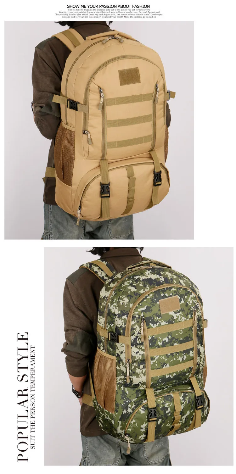 60L Molle Camo Тактический рюкзак военный армейский водонепроницаемый походный рюкзак туристический рюкзак для активного отдыха спортивная сумка для альпинизма