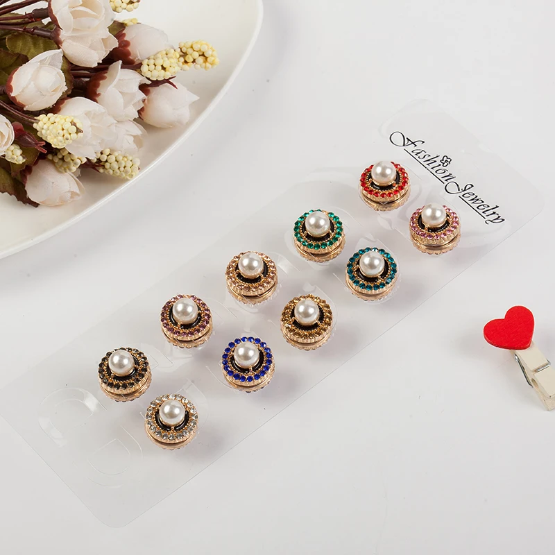 Классическая золотая прочная шпилька для хиджаба 6 цветов элегантная жемчужная