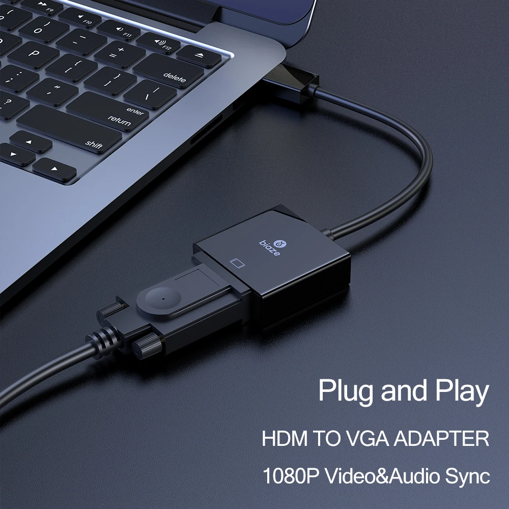 Biaze HDMI в VGA адаптер 1080P цифро-аналоговый видео аудио конвертер HDMI кабель для Xbox 360 PS3/4 PC ноутбук ТВ коробка проектор