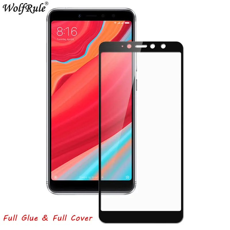 2 piezas Protector de pantalla LCD Xiaomi Redmi S2 pegamento completo vidrio Xiomi Redmi S2 cubierta completa vidrio templado para Xiaomi Redmi S2 pel&iacute;cula-0