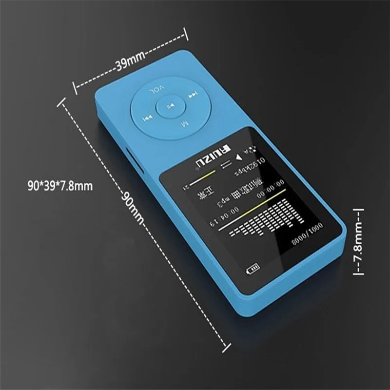 Mp3 плеер RuiZu X02 HiFi 8G с TFT экраном 1 8 дюйма FM рекордер|MP3-плееры| |