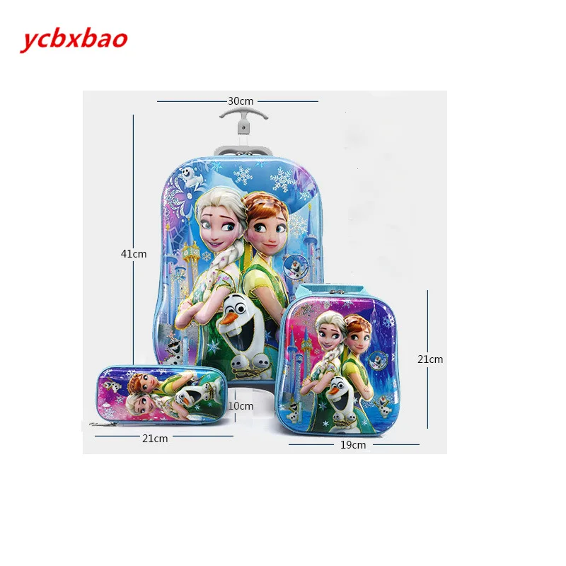 Children Wheeled Backpack Children's School Backpack with Wheel Trolley Luggage Boys Girls School Backpack Gift Bag