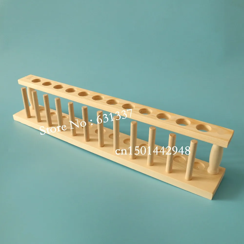 Деревянная стойка для пробирок с 12 отверстиями|test tube rack|wooden test racktube rack |