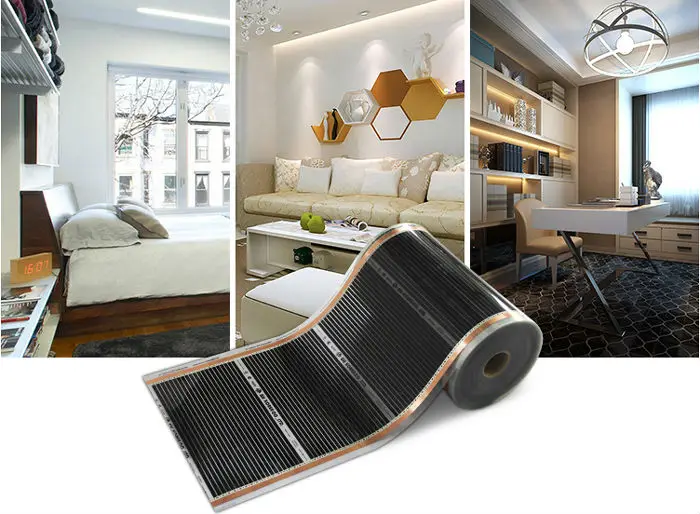 Электрический инфракрасный пол углеродная нагревательная пленка 110 25 m2 ширина 0 5