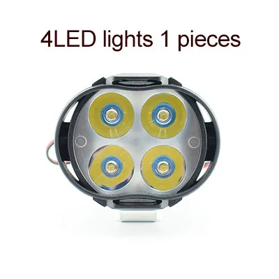 1pcs 4led Светодиодный фонарь для мотоцикла rcycle, светодиодный, 12 В, 6500 К, супер яркий, противотуманный фонарь, мото rbike, точечный светильник, мото Вспомогательная рабочая лампа, прожектор, налобный фонарь - Цвет: 1pcs 4led
