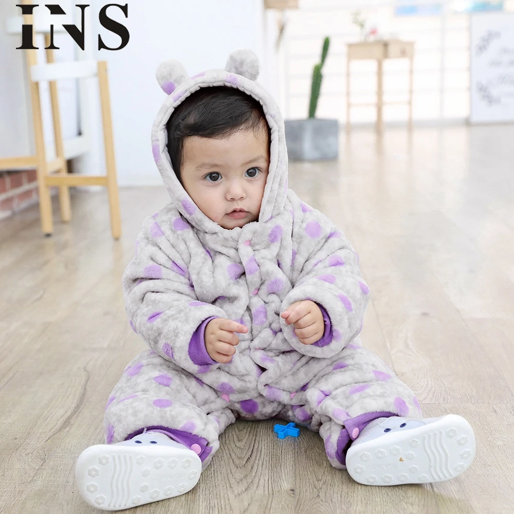 2018 новый модный детский комбинезон с капюшоном и длинными рукавами для маленьких